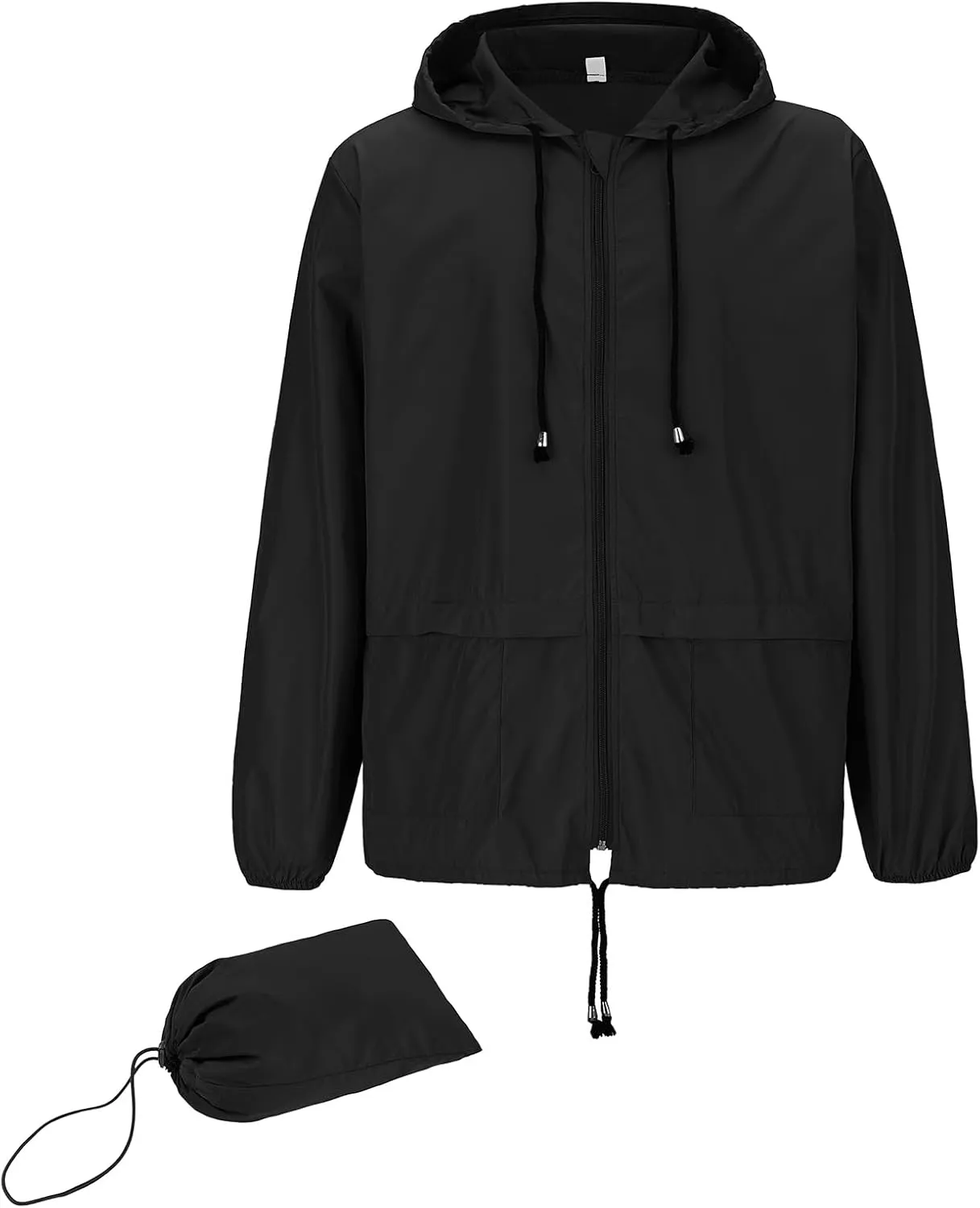 American Trends Raincoat for Men Waterproof with Hood Mens Rain Jacket Windbreaker Jackets Rain Coat