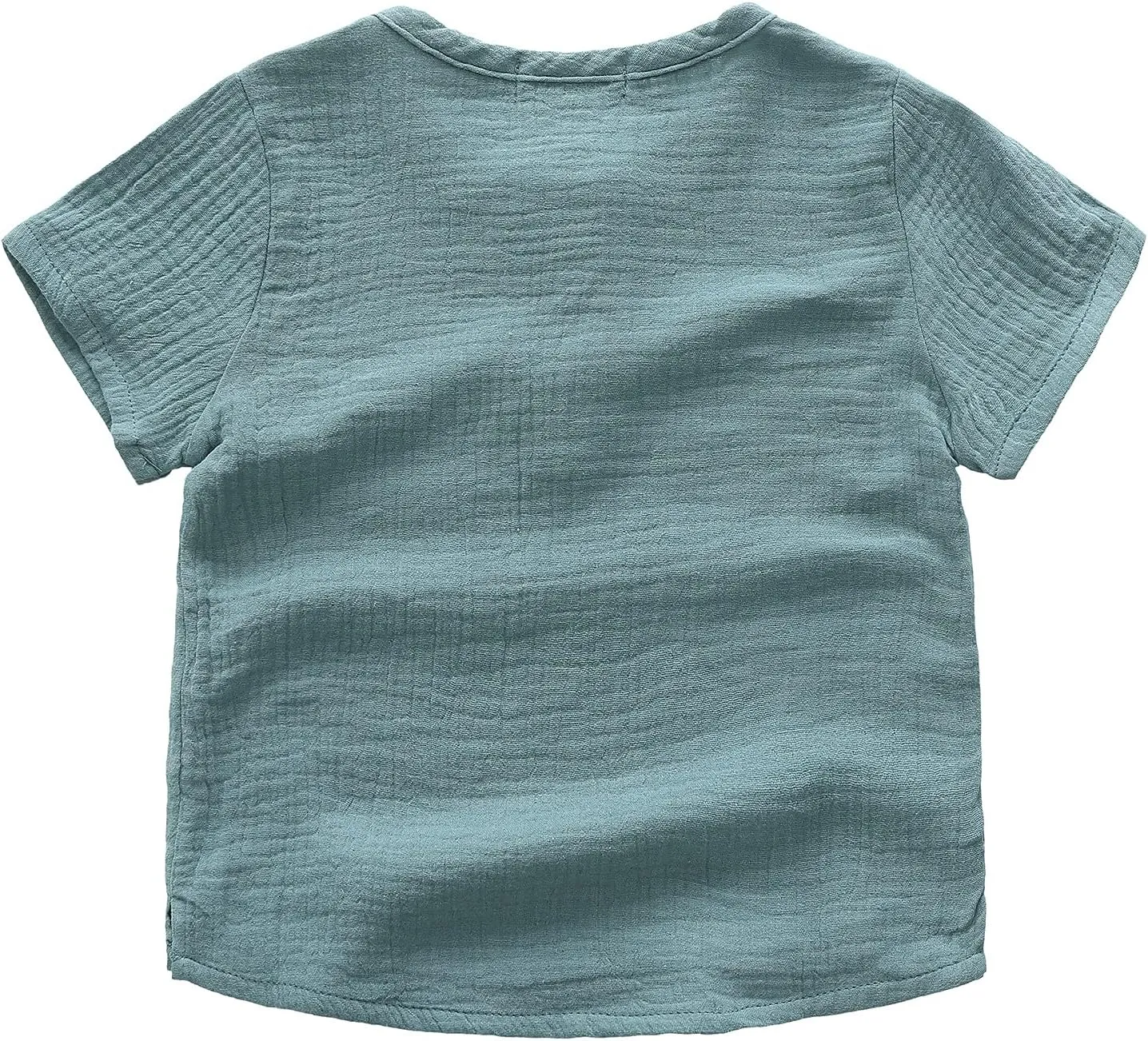 Ashmyova Boys Cotton Linen Shirt Toddler Boys Pocket Button Short Sleeve T Shirt Tees Tops