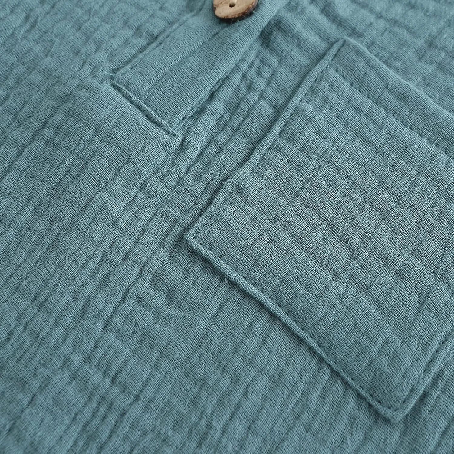 Ashmyova Boys Cotton Linen Shirt Toddler Boys Pocket Button Short Sleeve T Shirt Tees Tops