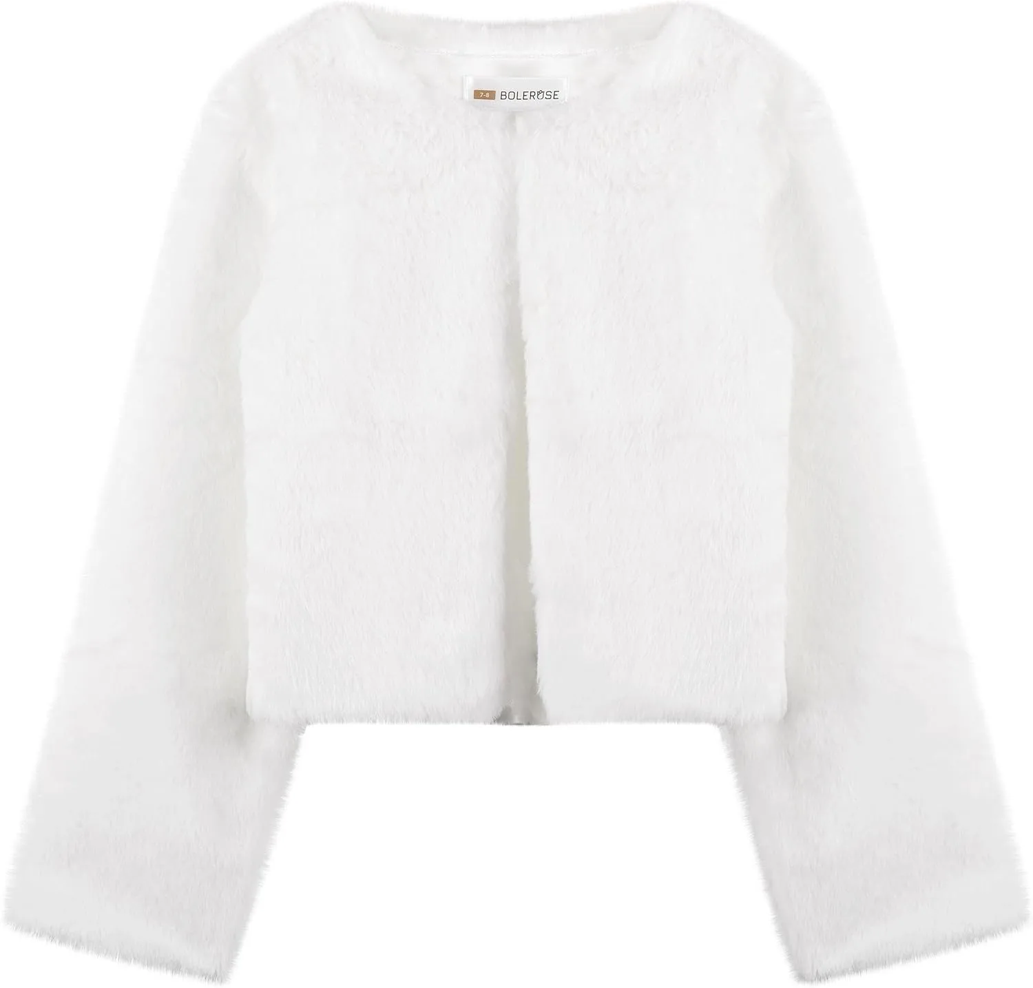 BOLEROSE Girls Cozy Faux Fur Childrens Kids Bolero Shrug Jacket Coat