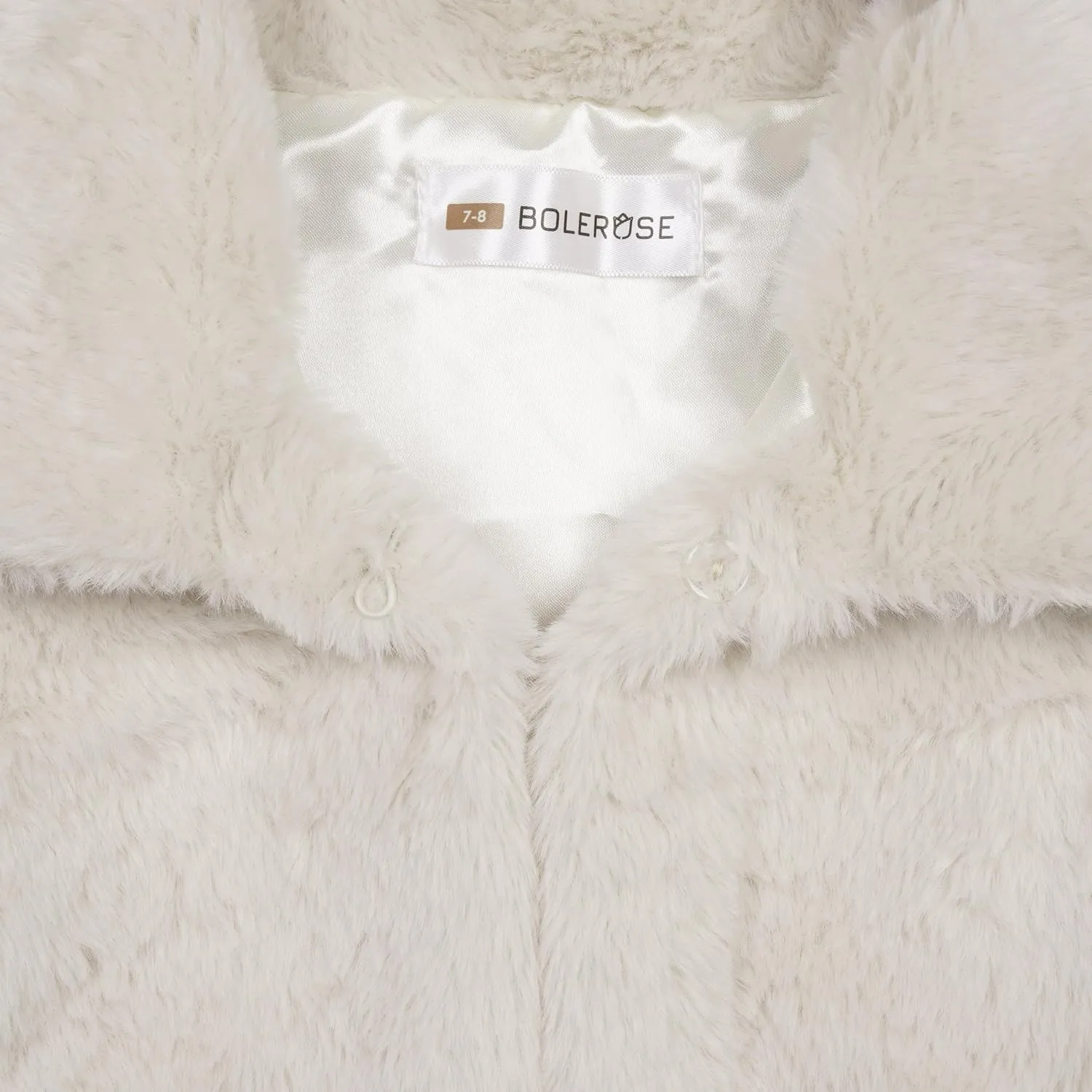 BOLEROSE Girls Cozy Faux Fur Childrens Kids Collared Bolero Shrug Jacket Coat