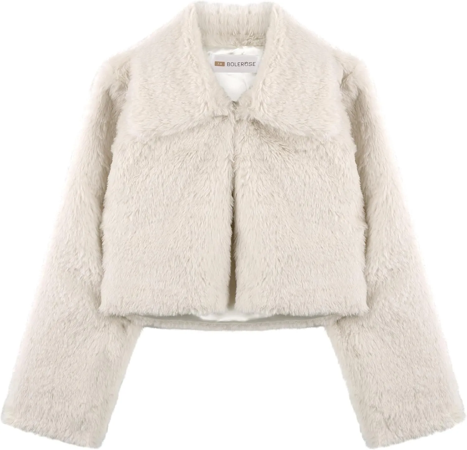 BOLEROSE Girls Cozy Faux Fur Childrens Kids Collared Bolero Shrug Jacket Coat