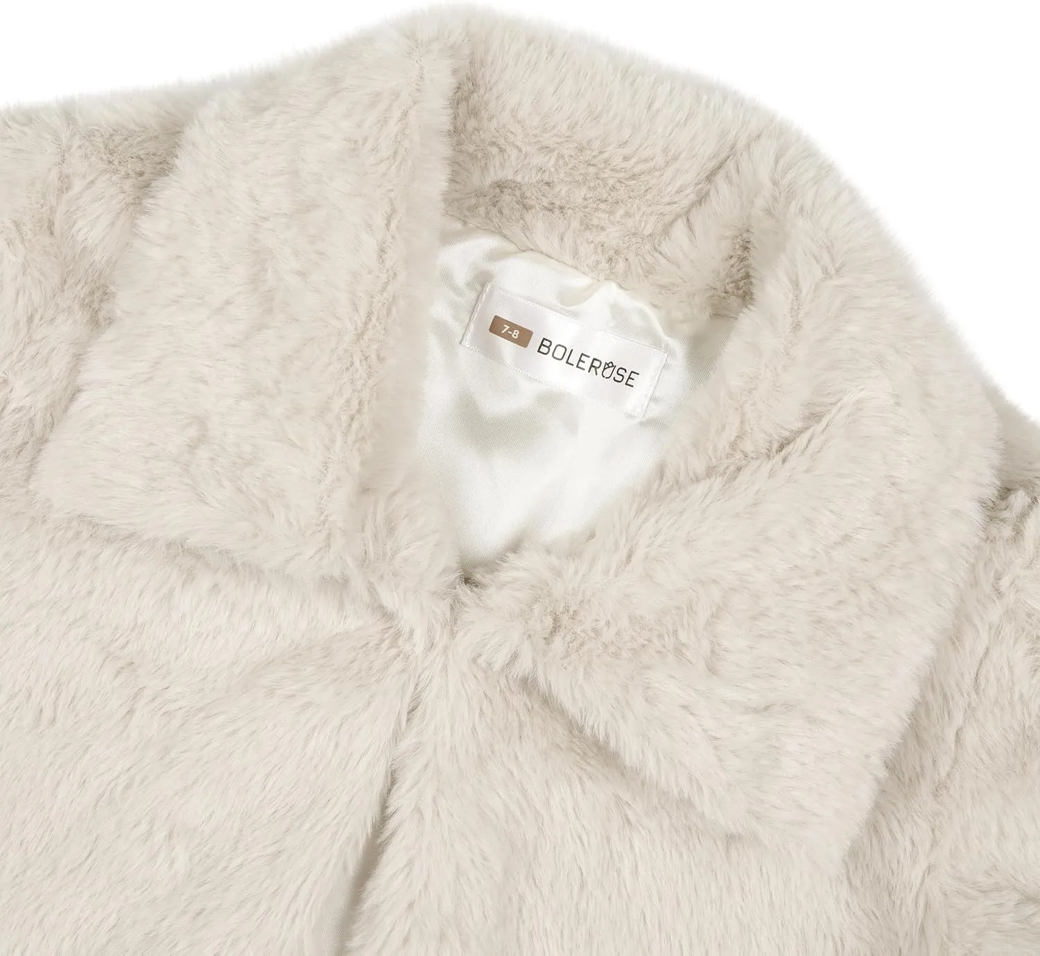 BOLEROSE Girls Cozy Faux Fur Childrens Kids Collared Bolero Shrug Jacket Coat
