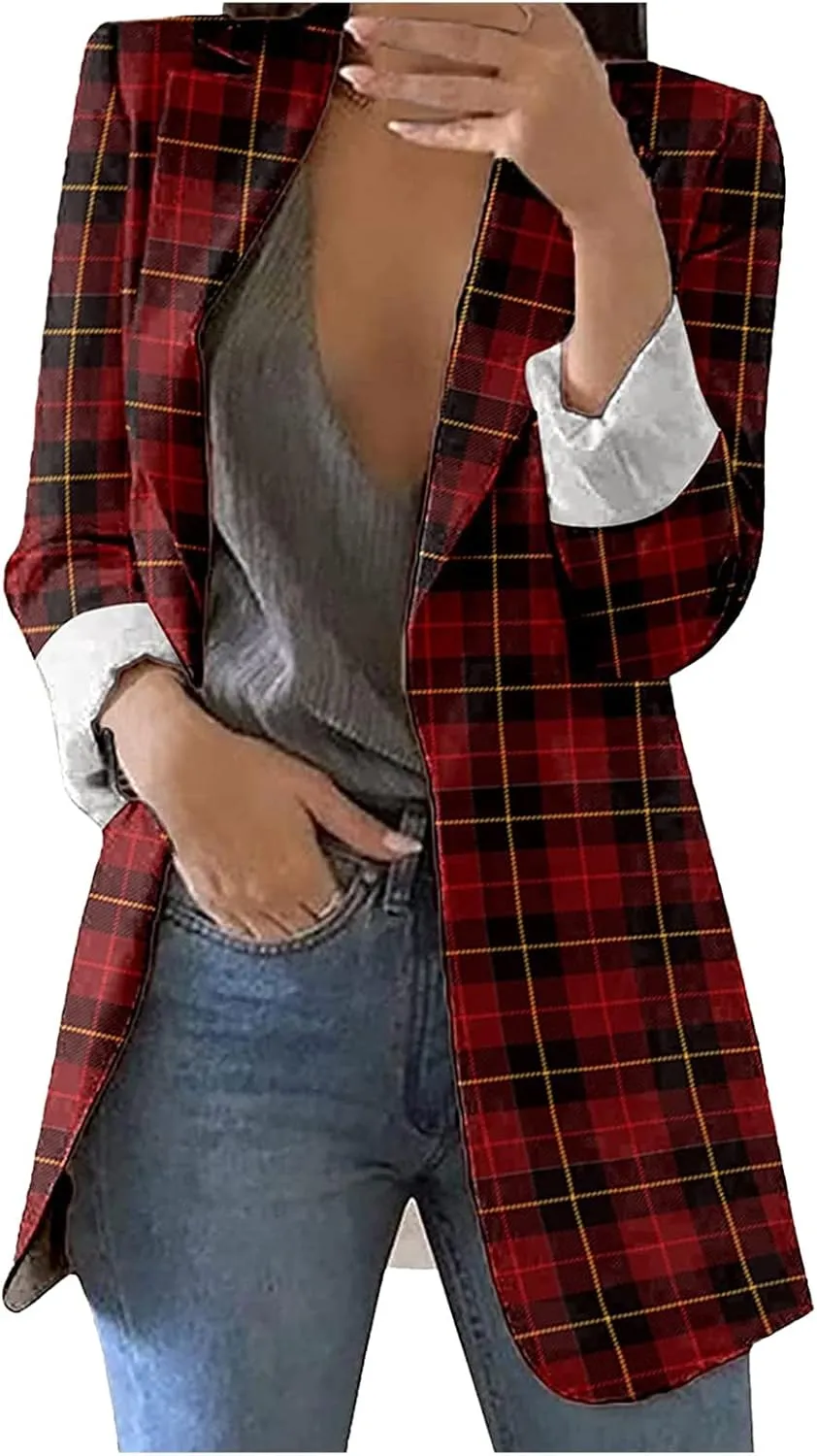 ChicCrate Blazer Jackets for Women Casual Long Sleeve Elegant Work Office Jacket Open Front Cardigan Outwear
