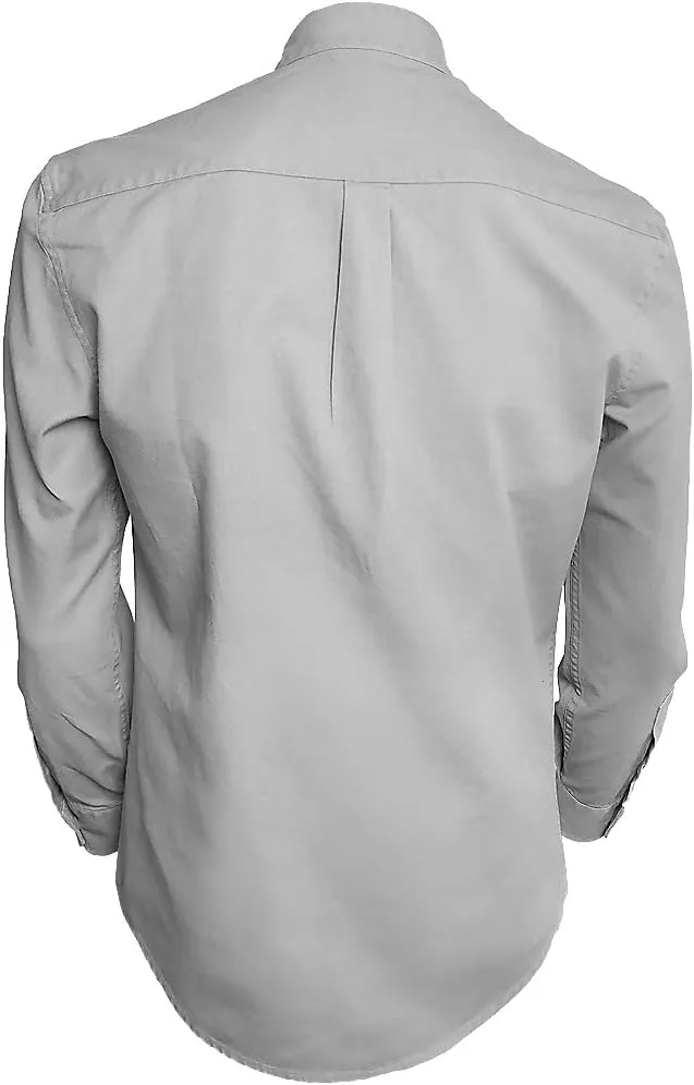 Collarless Shirt for Men, Irish Grandfather Cotton Linen Long Sleeve Button Down Banded Collar Dress Shirt