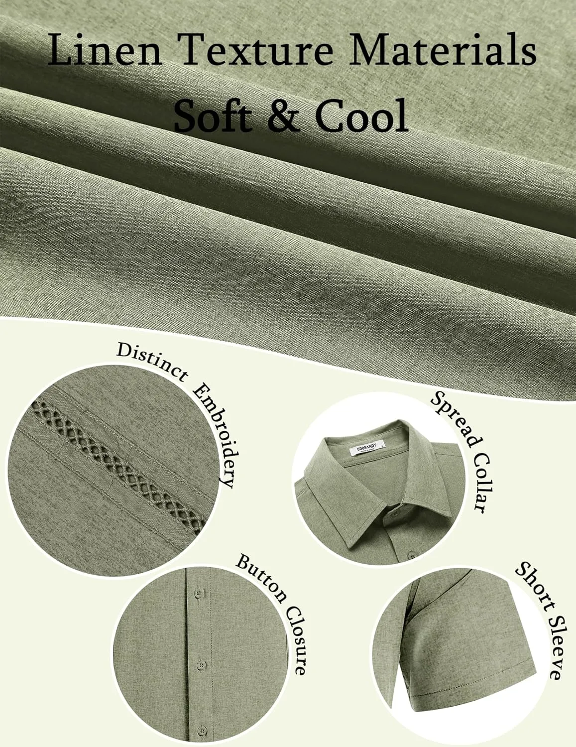 COOFANDY Men's Cuban Guayabera Shirts Casual Short Sleeve Button Down Shirt Summer Beach Vacation Shirt