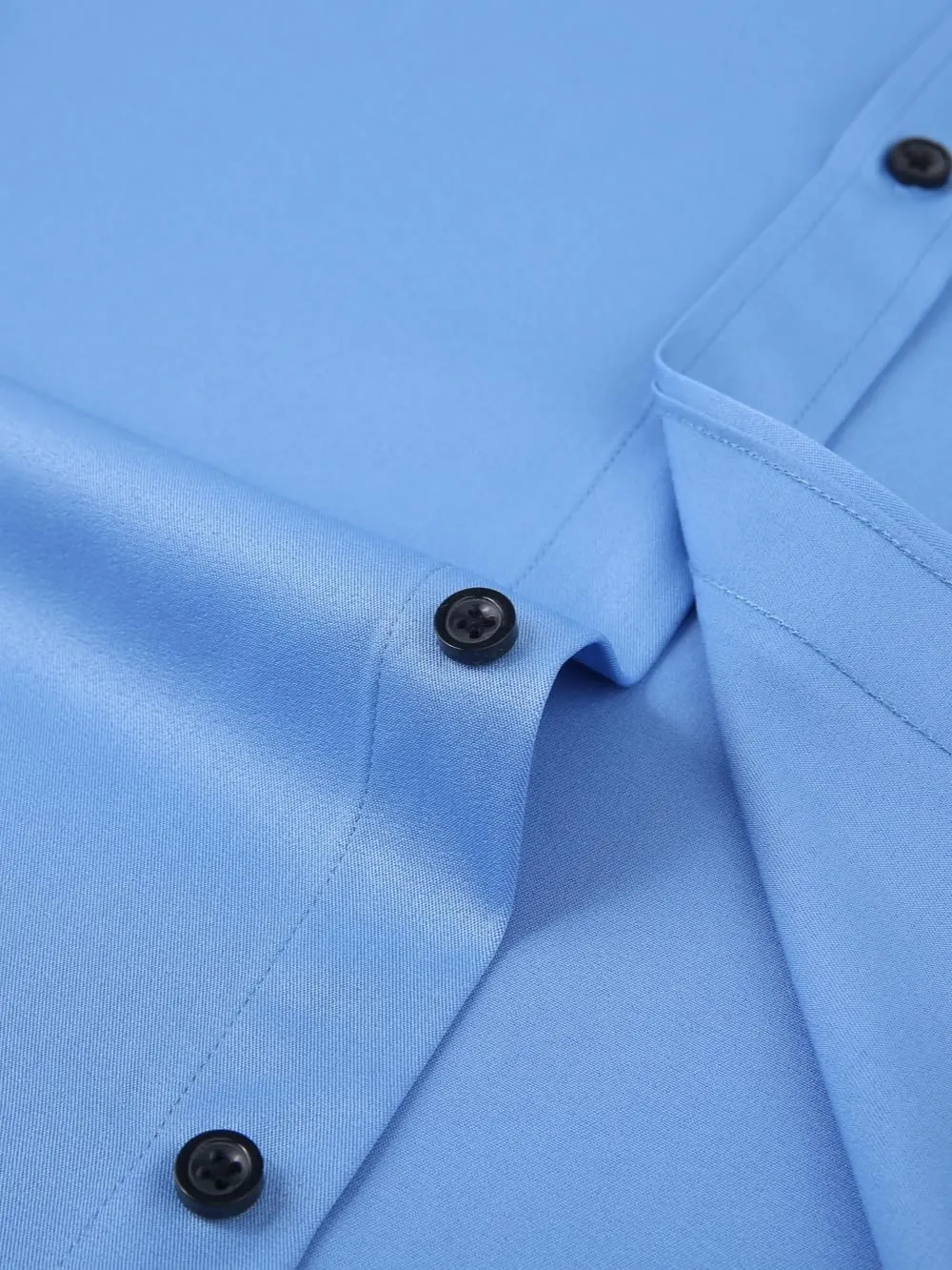 corfty Men Long Sleeve Dress Shirt - Regular Fit Stretch Free-Wrinkle Button Down Shirt