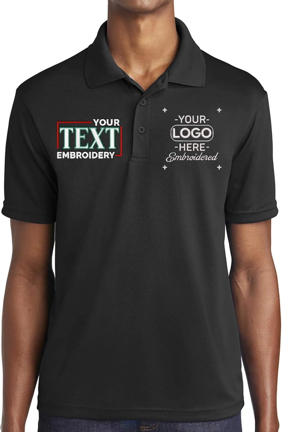 Custom Polo Shirt for Men Personalized Embroidered Polo Golf Shirt with Text
