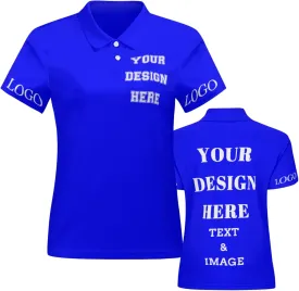 Custom Polo Shirt for Women Your Design Here Personalized Polo Shirt Short Sleeve T-Shirt for Sports