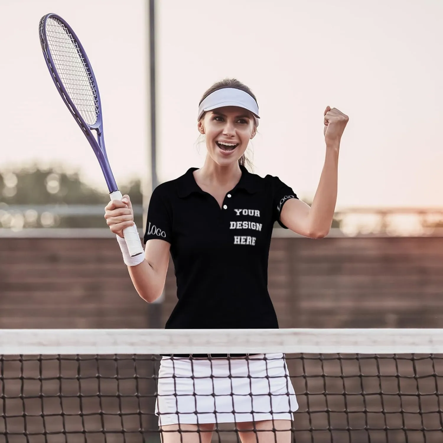 Custom Polo Shirt for Women Your Design Here Personalized Polo Shirt Short Sleeve T-Shirt for Sports
