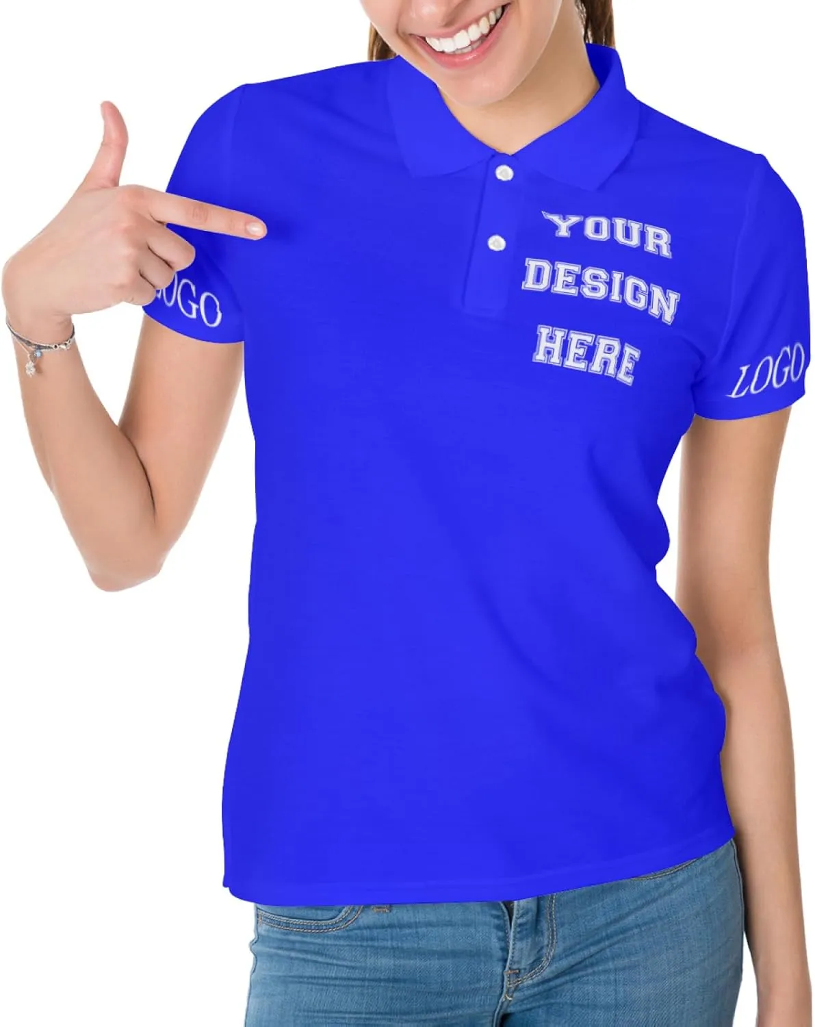 Custom Polo Shirt for Women Your Design Here Personalized Polo Shirt Short Sleeve T-Shirt for Sports
