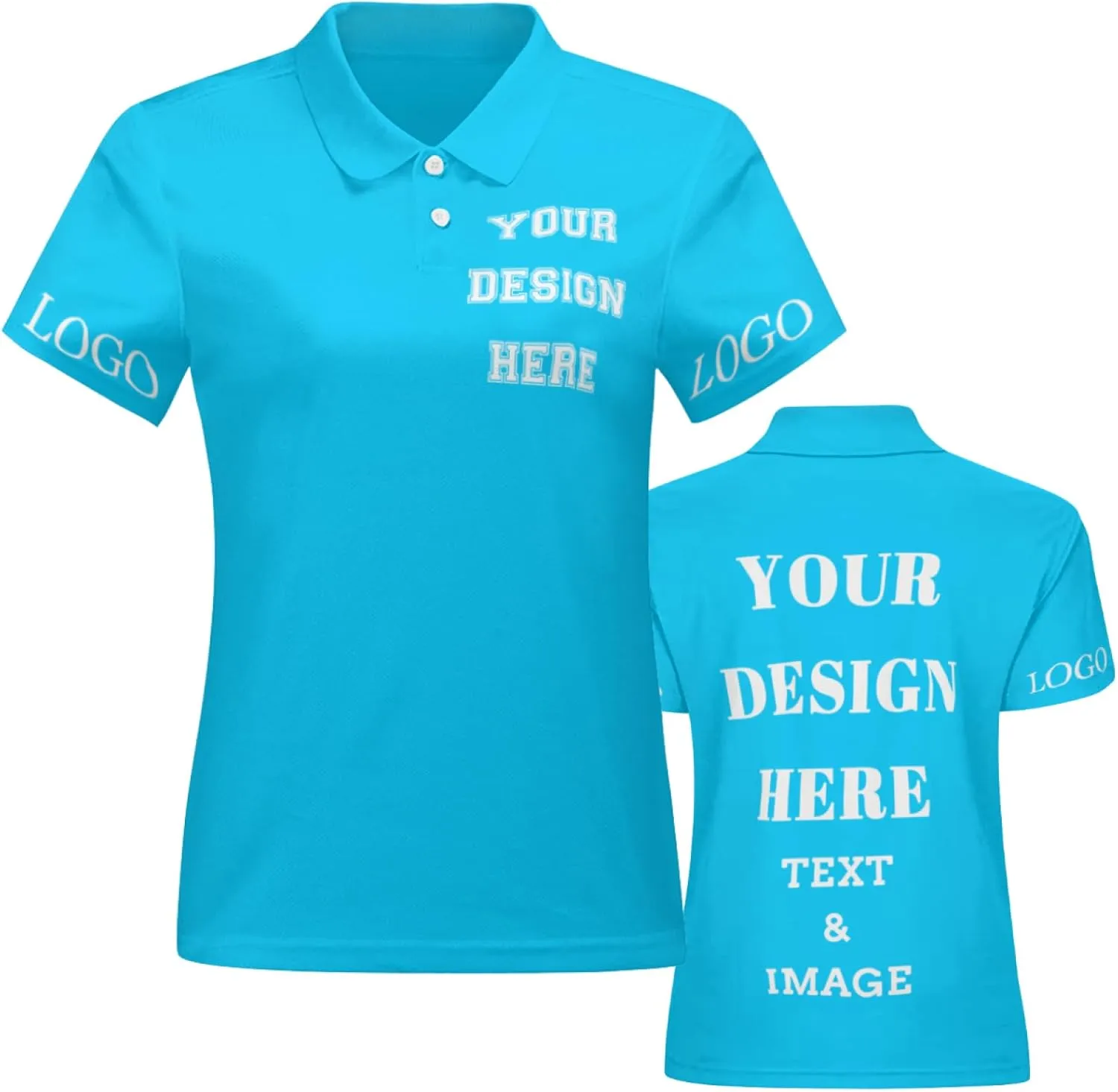 Custom Polo Shirt for Women Your Design Here Personalized Polo Shirt Short Sleeve T-Shirt for Sports