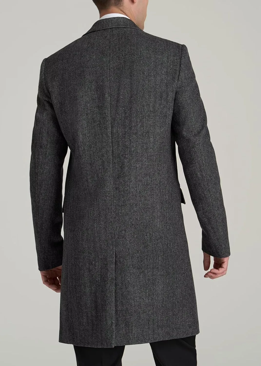 EMERAIDVLN Mens Trench Coat Wool Blend Pea Coat Winter Long Trench Overcoat Notched Lapel Classic Business Pea Top Coat