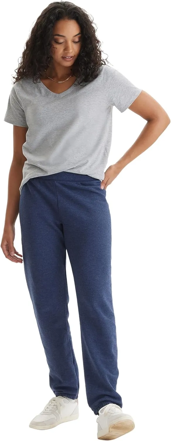 Hanes Women's Sweatpants, EcoSmart Fleece Joggers, Pocketless Cinched Leg Sweatpants for Women, 30"