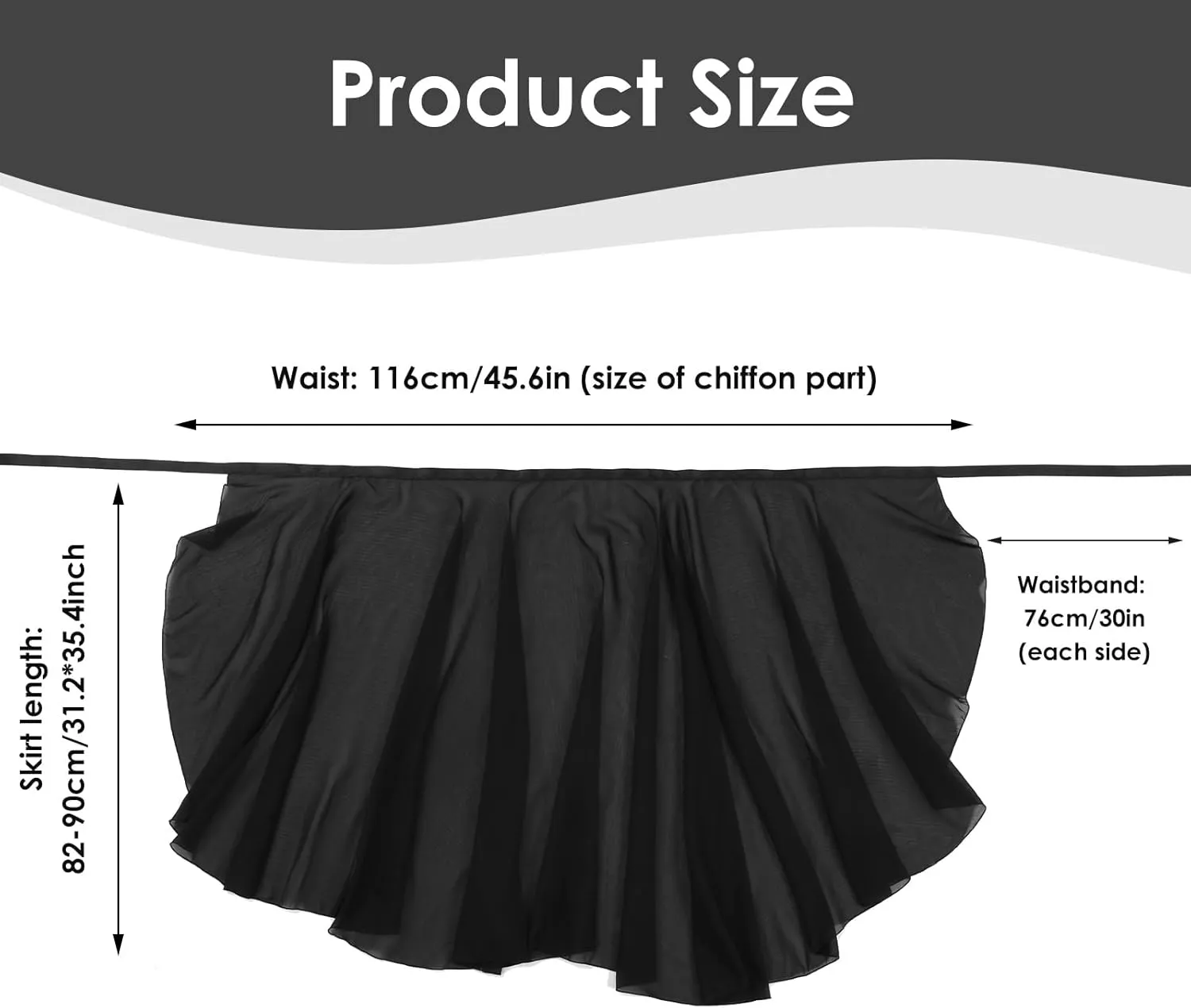 Lusofie Long Dance Wrap Skirt Women Ladies Long Sheer Dance Skirts  Ballet Wrap Skirt Chiffon Skirt with Adjustable Belt