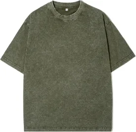 Men Oversized T Shirts Heavy Cotton Acid Washed Vintage Unisex Tee Loose Fit Short Sleeve Casual Streetwear Baggy Basic Tops