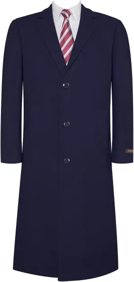 Mens Overcoat Classic Fit Wool Blend Winter Pea Coat Single Breasted Long Top Coats