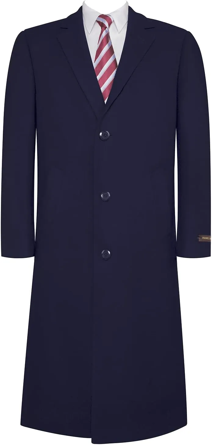 Mens Overcoat Classic Fit Wool Blend Winter Pea Coat Single Breasted Long Top Coats