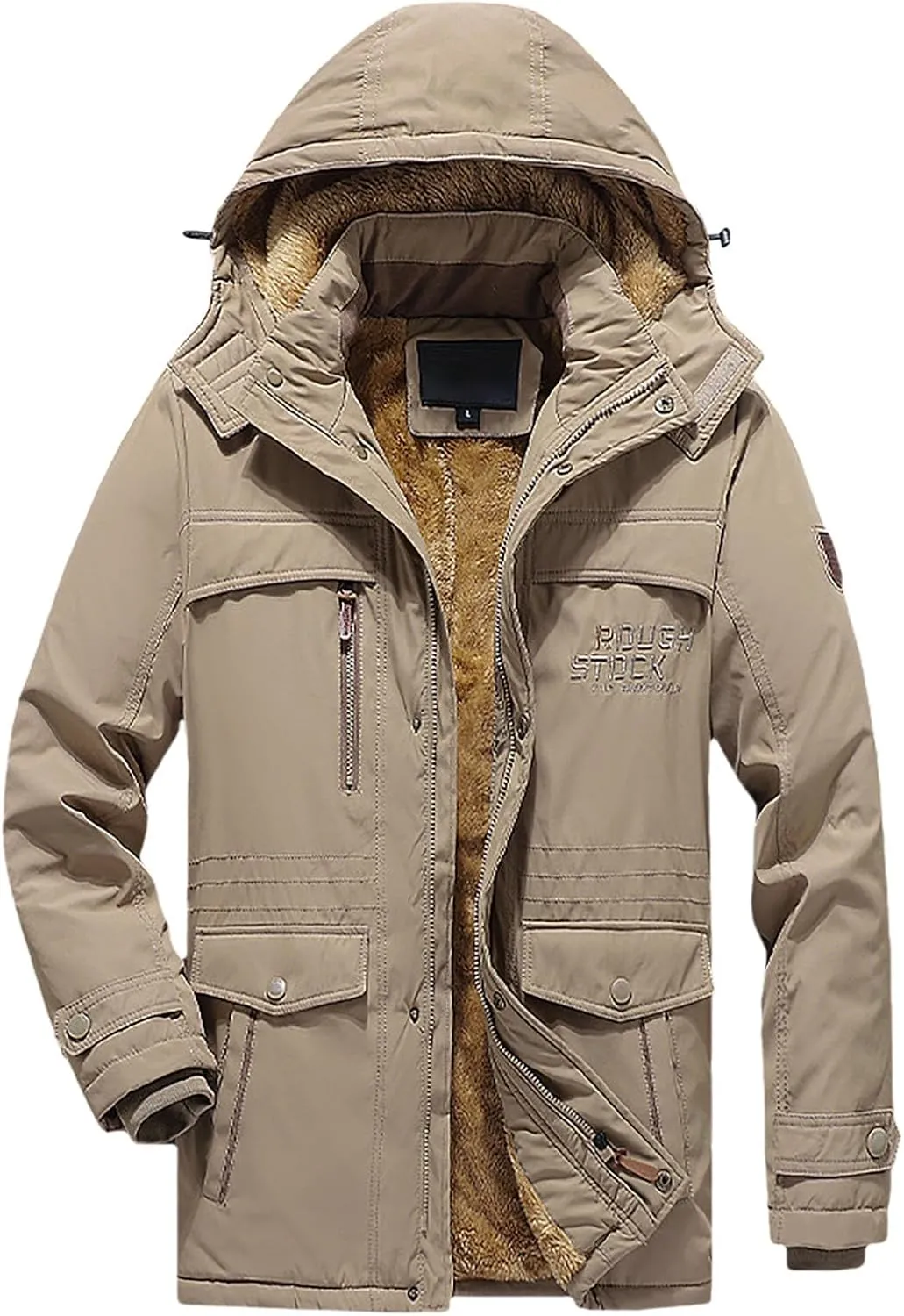 Men's Winter Thickened Warm Coat, Warm Fleece Wool, Loose Casual Cold- Jacket Soft Jacket Coat With Pockets
