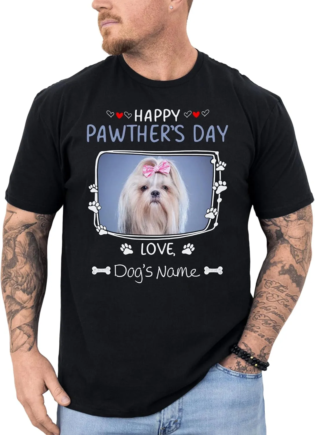 Personalized Dog Dad Shirt for Men, Custom Dog Dad T Shirt with Name Photo, Custom Fathers Day Shirt
