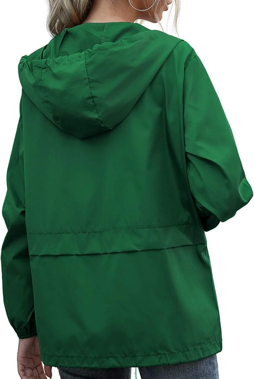 PESION Women's Waterproof Raincoat Lightweight Rain Jacket Hooded Windbreaker with Pocket for Outdoor