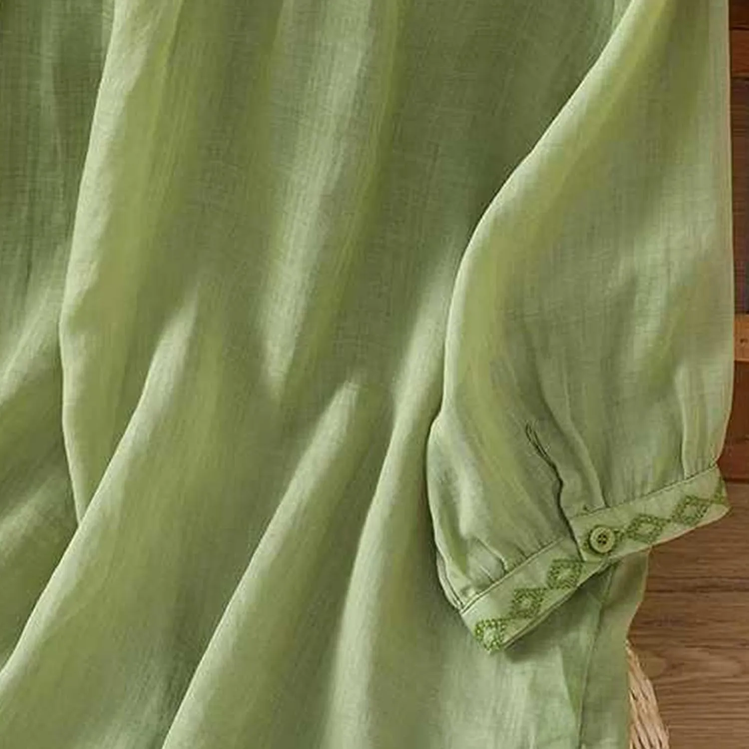 Peter Pan Collar Cotton Linen Shirt for Women Summer Lightweight Half Sleeve Button Up Tunic Tops Casual Boho Blouse