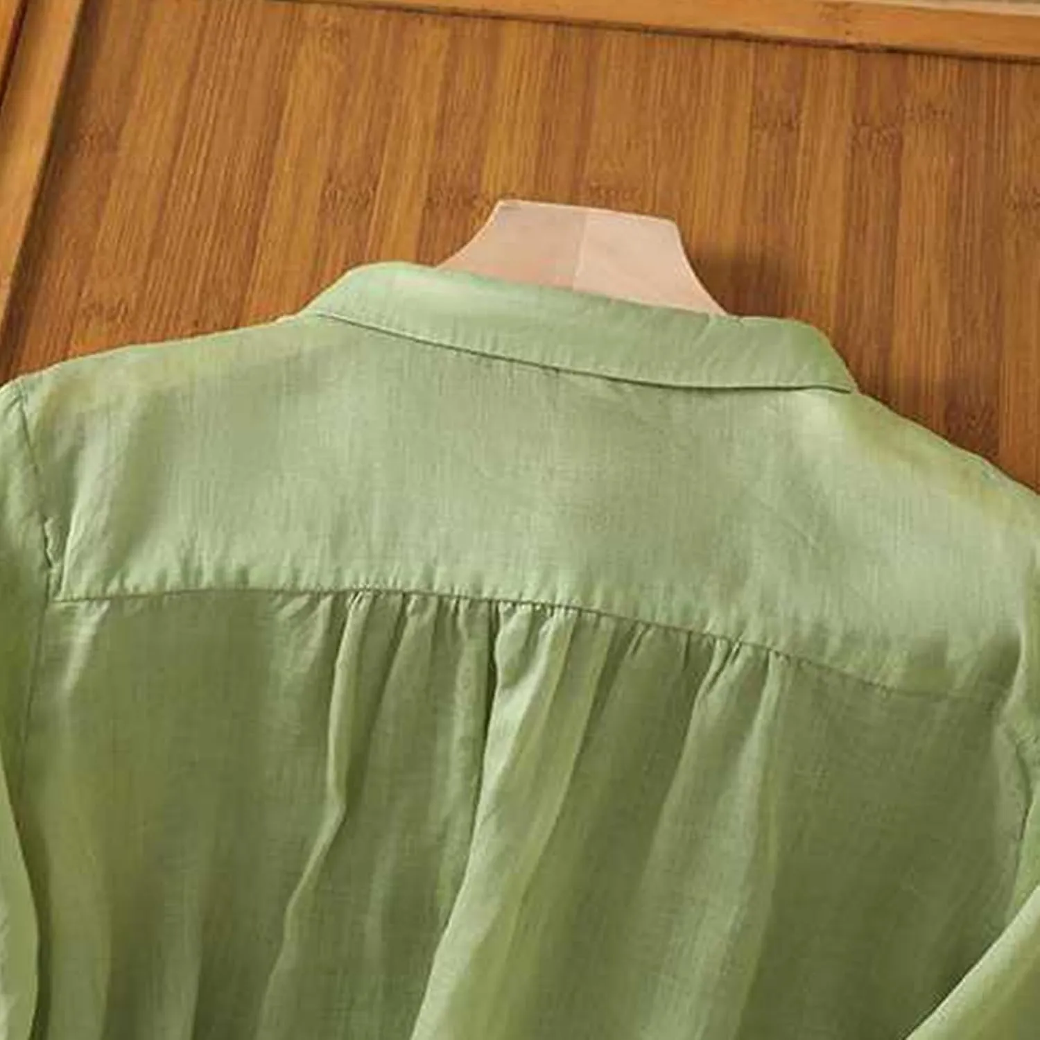 Peter Pan Collar Cotton Linen Shirt for Women Summer Lightweight Half Sleeve Button Up Tunic Tops Casual Boho Blouse