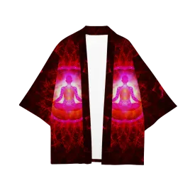 Psi~ Meditating All Over Print Short Coat