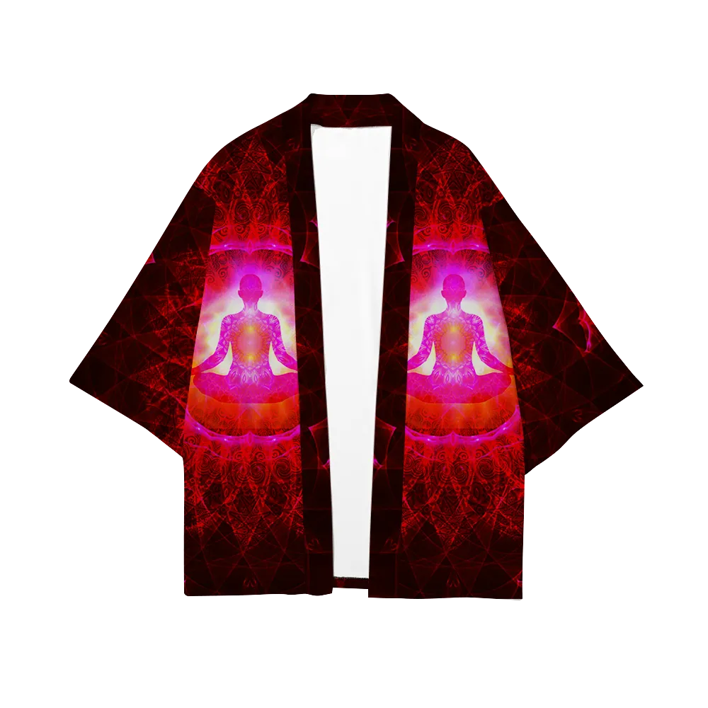 Psi~ Meditating All Over Print Short Coat