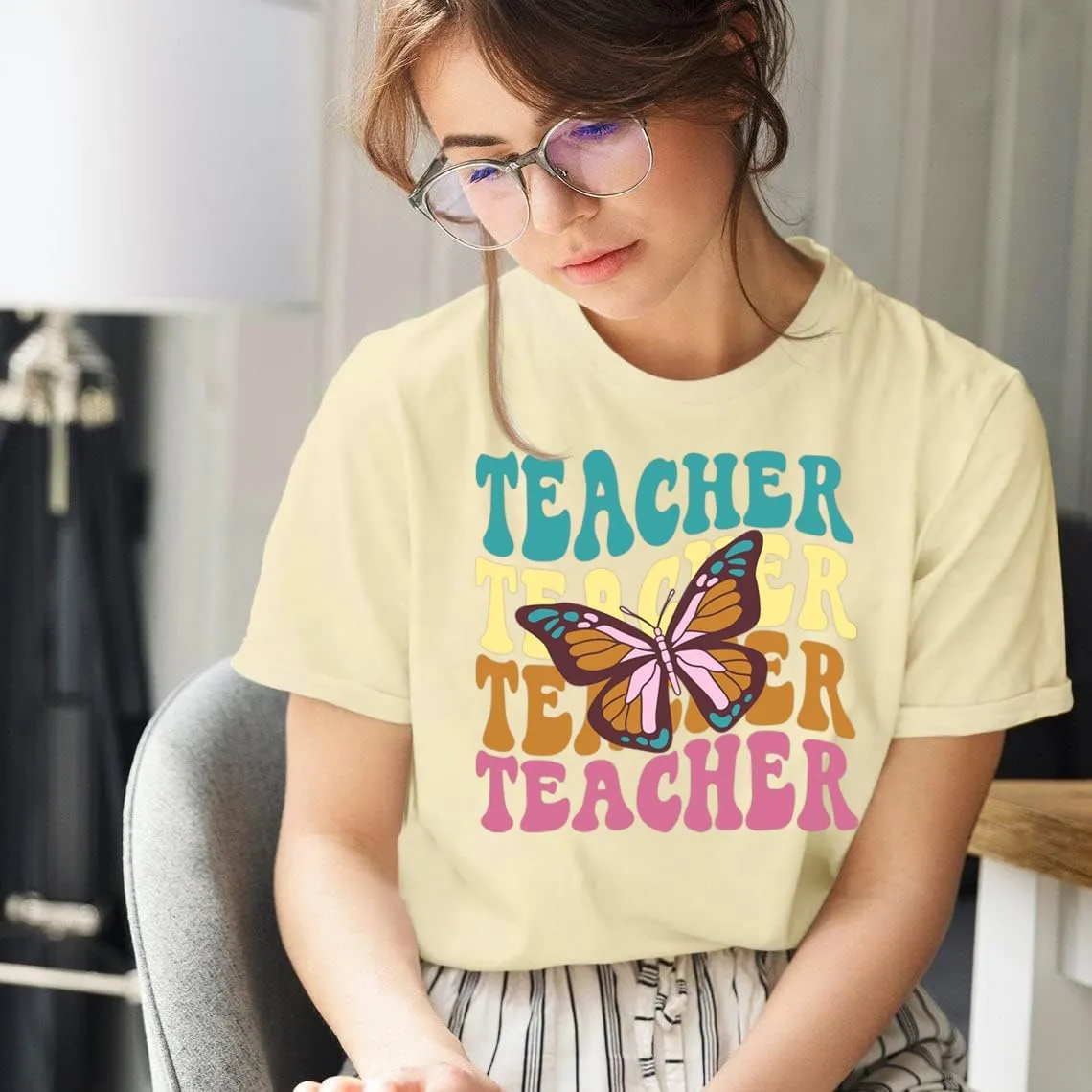 Teacher Shirt Women Teach T Shirt Teach Kindness Shirts Teaching Graphic Tees Back to School Shirt Short Sleeve Tops