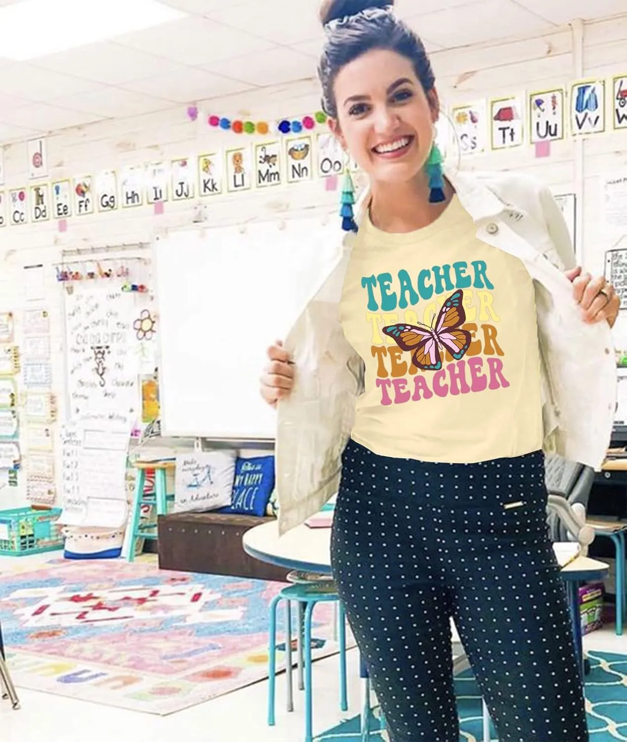 Teacher Shirt Women Teach T Shirt Teach Kindness Shirts Teaching Graphic Tees Back to School Shirt Short Sleeve Tops