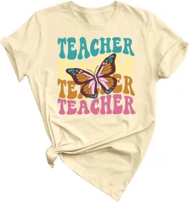 Teacher Shirt Women Teach T Shirt Teach Kindness Shirts Teaching Graphic Tees Back to School Shirt Short Sleeve Tops
