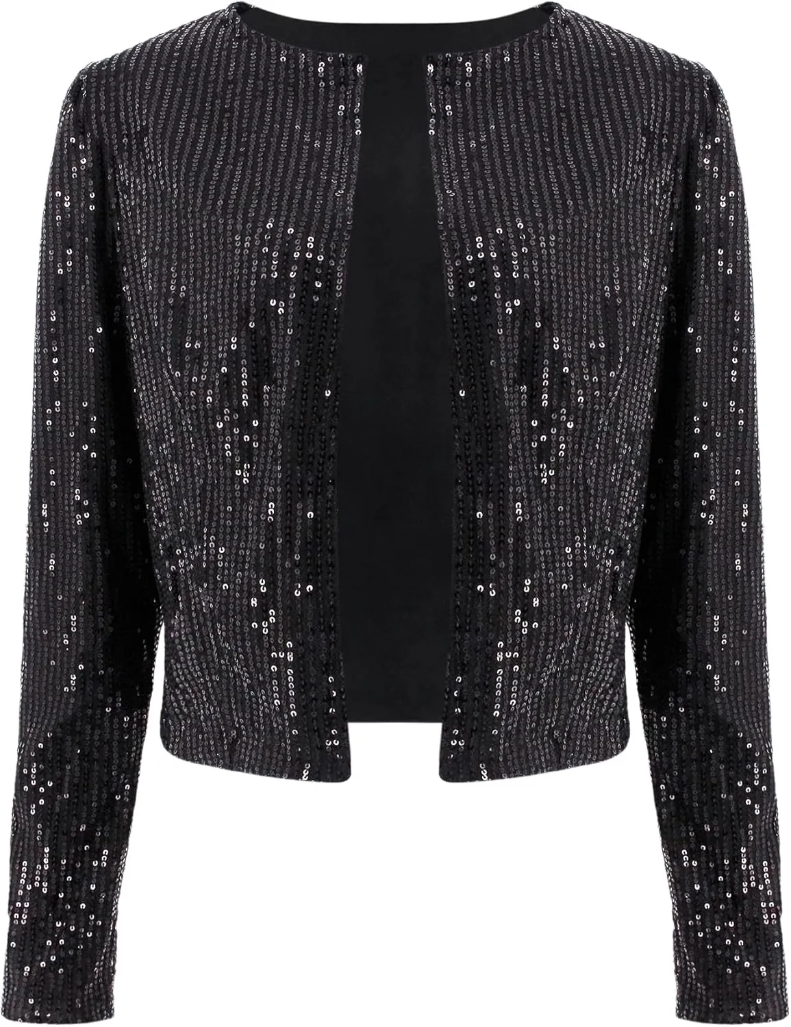 TYNORA Womens Sequin Jackets Long Sleeve Open Front Coat Glitter Short Blazer Casual Coat Party Club