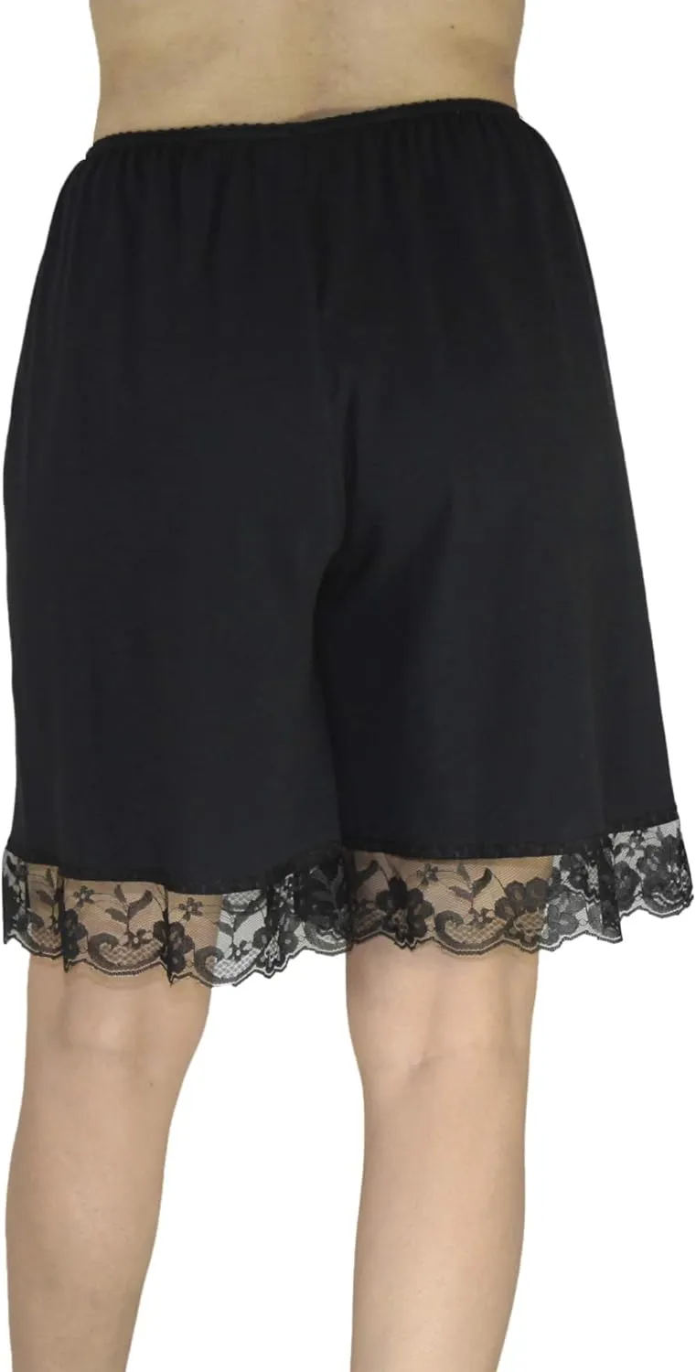Underworks Pettipants Cotton Knit Culotte Slip Bloomers Split Skirt 9-inch Inseam