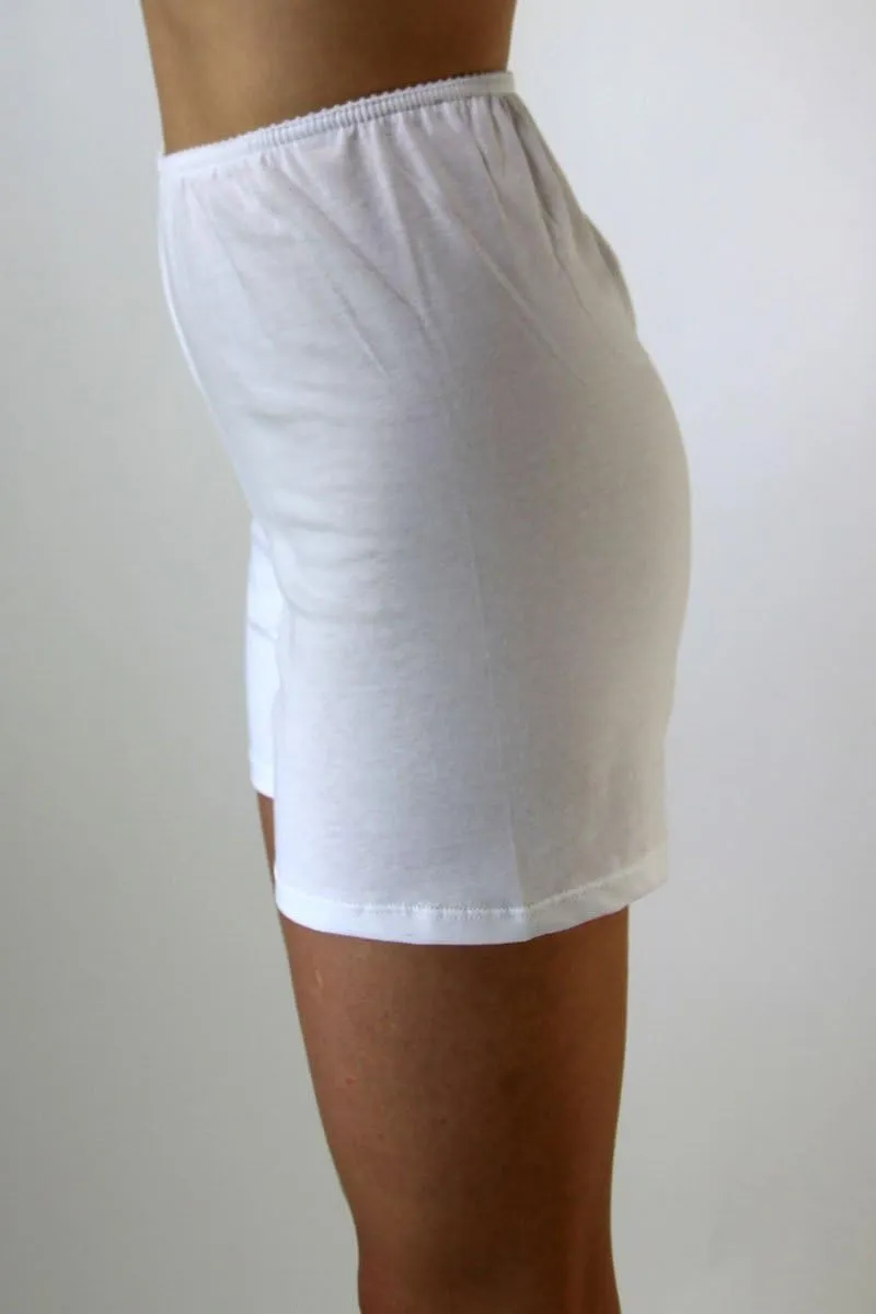 Underworks USA Women's 100% Cotton Cuff Leg 5-inch Inseam Bloomers Pettipants 3-Pack