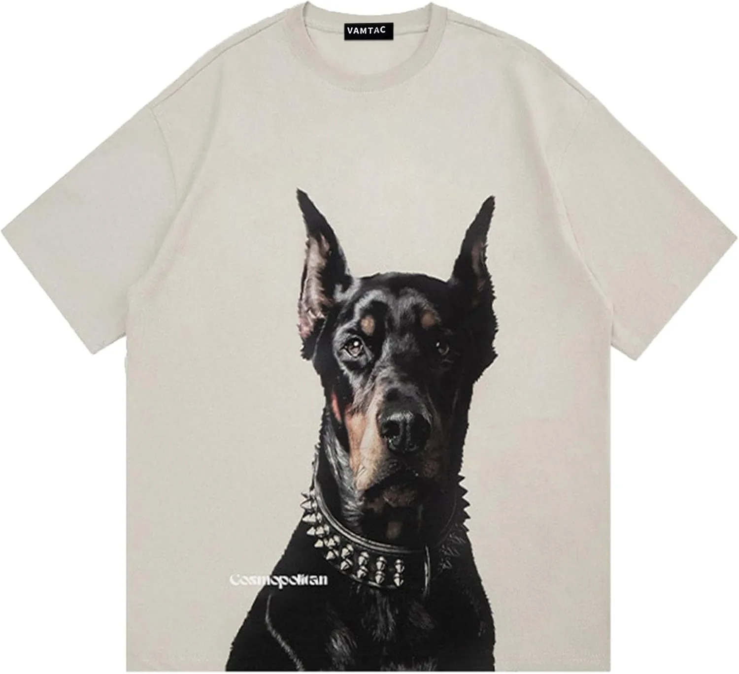 Vamtac Mens Oversized Doberman Graphic Tees Shirt Casual Summer Tops Streetwear Aesthetic T-Shirt Unisex