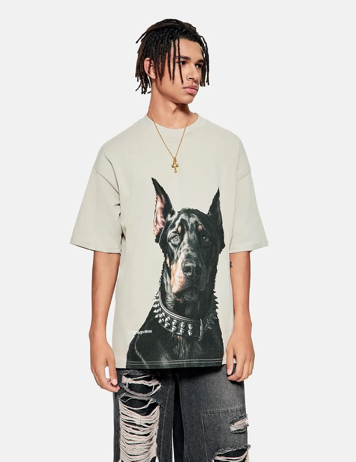 Vamtac Mens Oversized Doberman Graphic Tees Shirt Casual Summer Tops Streetwear Aesthetic T-Shirt Unisex