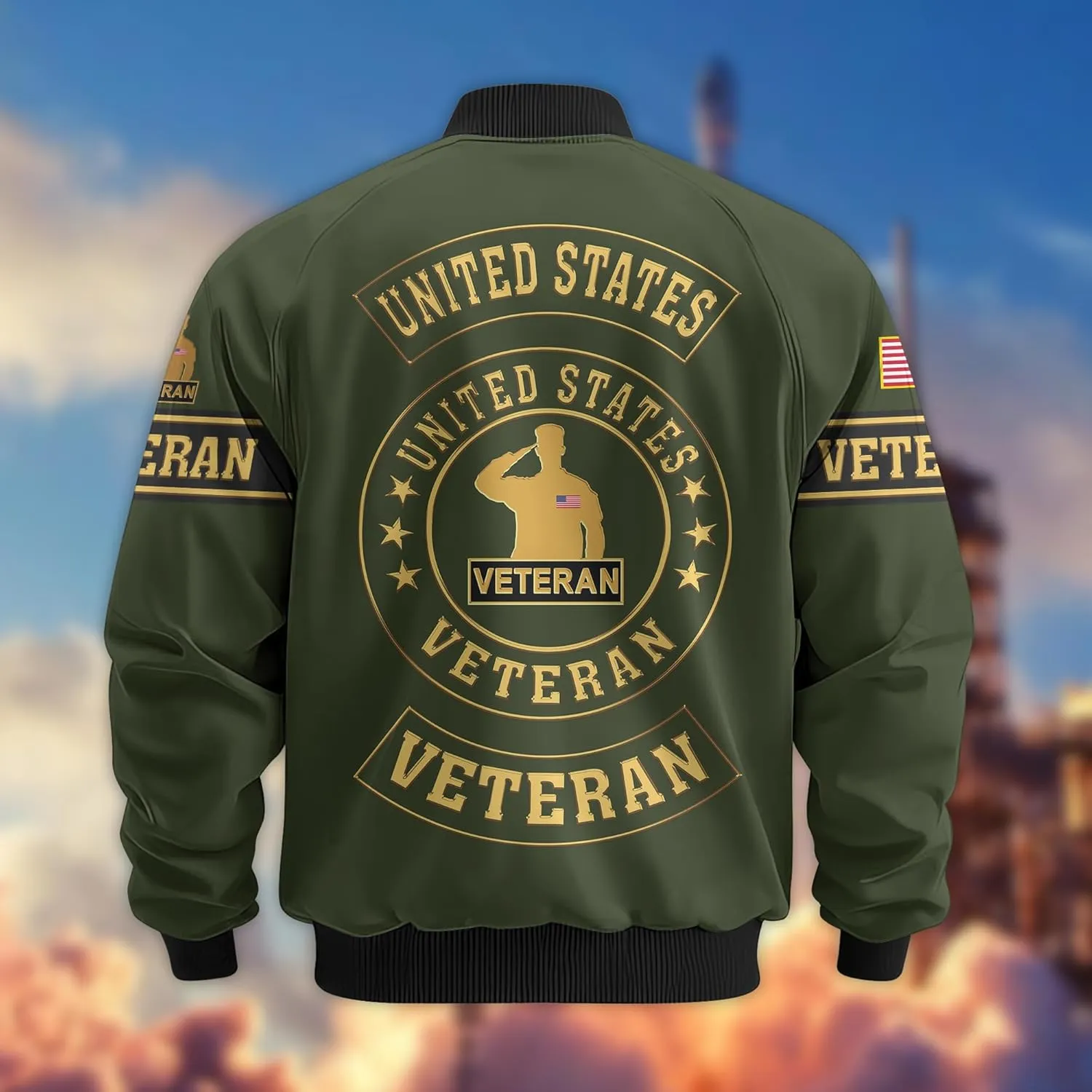 Veterans Jackets Military Bomber Jacket Men Patriotic Jacket Veteran Gifts Veterans Coat Mens Winter Jacket Veteran