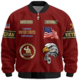 Veterans Jackets Military Bomber Jacket Men Patriotic Jacket Veteran Gifts Veterans Coat Mens Winter Jacket Veteran