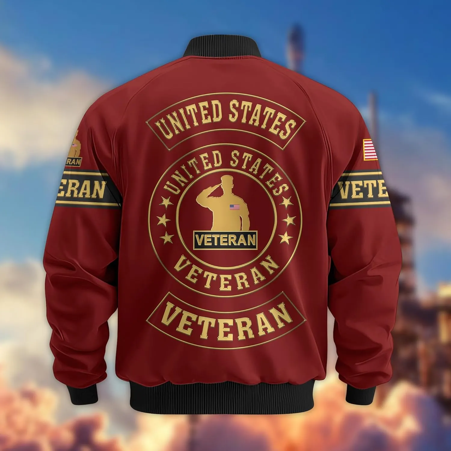 Veterans Jackets Military Bomber Jacket Men Patriotic Jacket Veteran Gifts Veterans Coat Mens Winter Jacket Veteran