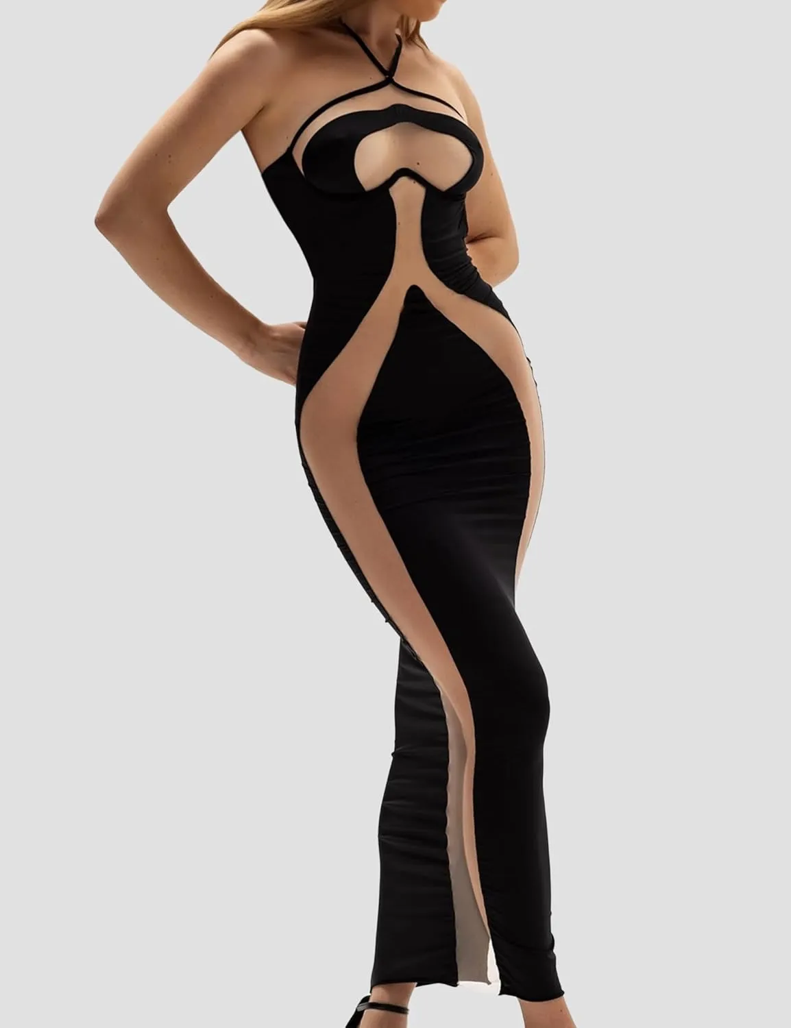 Women Sexy Backless Satin Maxi Dresses Spaghetti Strap Floral Print Dresses Slim Fit Elegant Night Party Outfits