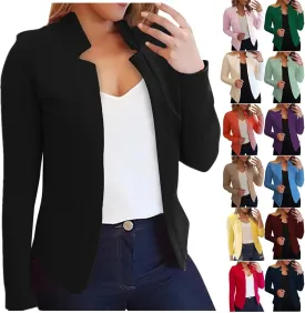 Women's Cropped Blazer Jacket Dressy Cardigan Lightweight Office Jacket Plus Size Open Front Suit Blazers Outerwear