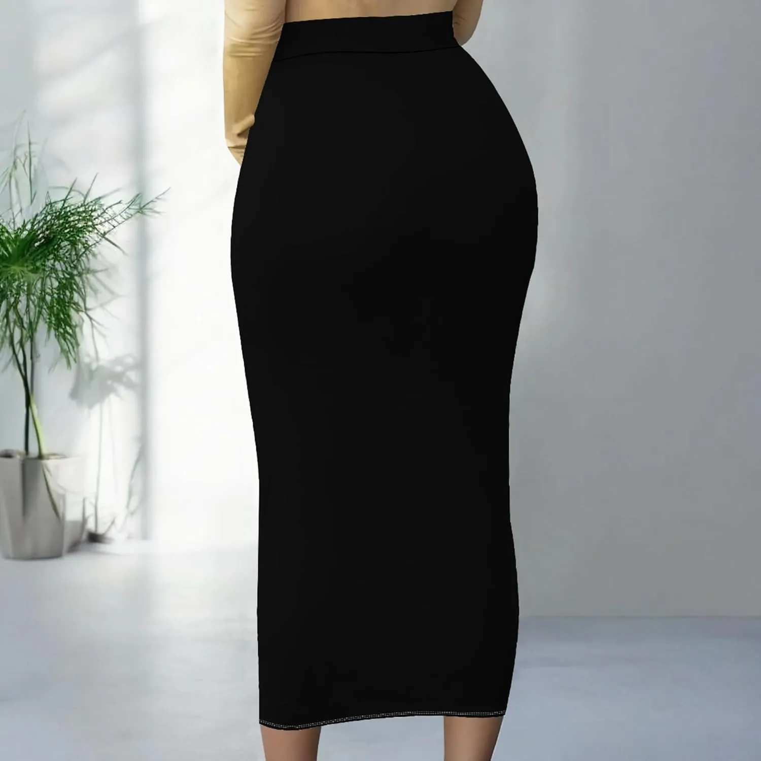 Women's High Waist Stretch Party Club Night Out Maxi Long Pencil Skirts Office Work Below Knee Bodycon for Business Casual
