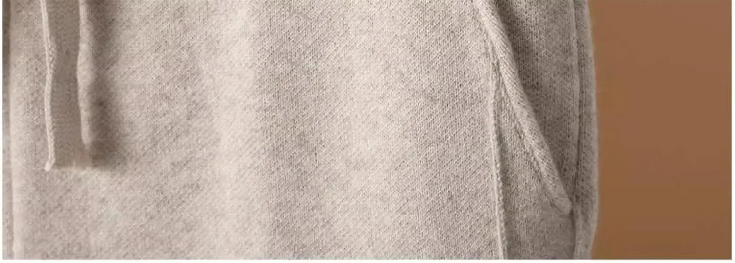 Women's High Waist Wide-Leg Pants Winter Loose Straight Knit Wool Pants Grandma Mop Trousers