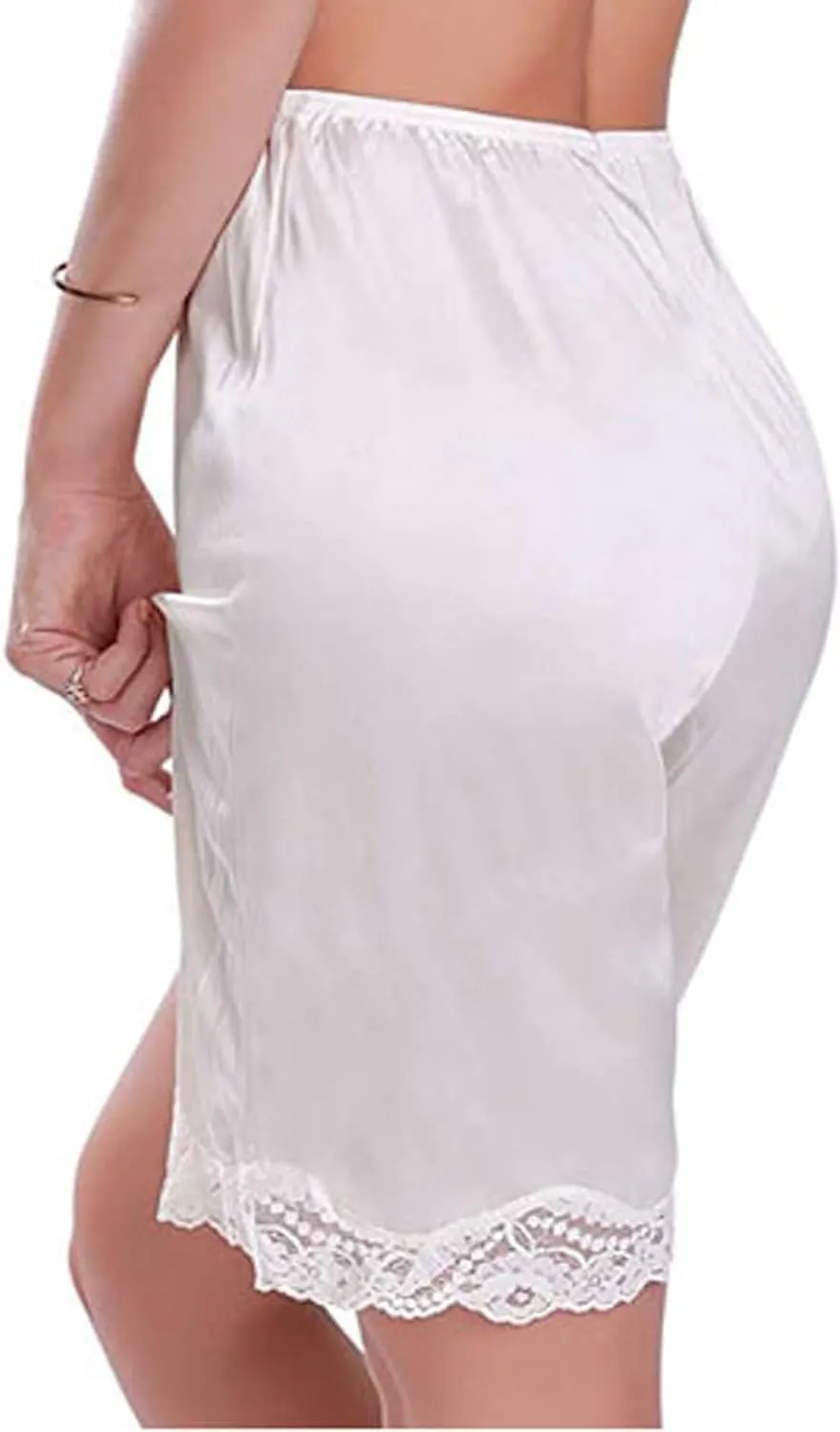 Women's Pettipant Half Slip Culotte Slip Bloomers Wide Leg Pajama Pants for Split Skirt Lace Pettipants Snip