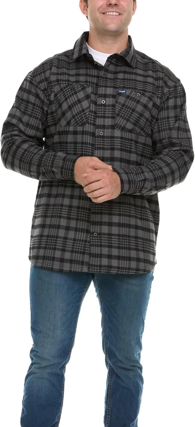 Wrangler Big and Tall Flannel Shirt for Men  Mens Button Down Plaid Shirt